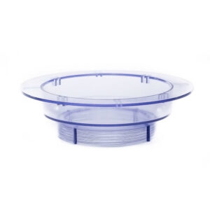 Transparenter Gewindering als Ersatzteil für einen Lotus Vita Wasserfilter-Standgerät.