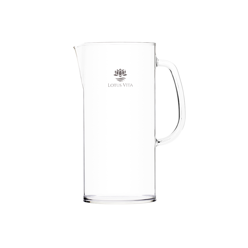 Elegante Ersatz-Glaskaraffe mit Lotus Vita Logo, passend für Wasserfilterkannen des Herstellers.
